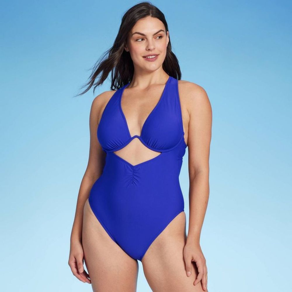 Shade & Shore Blue Women Swim One Piece